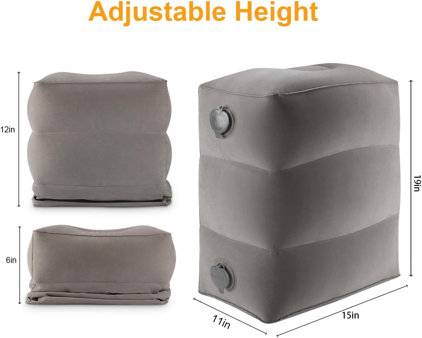 Inflatable Foot Rest/Leg Pillow | Adjustable Height | Make a Flat Bed for Kids and Toddlers | Great for Airplane, Train, car, Travel…