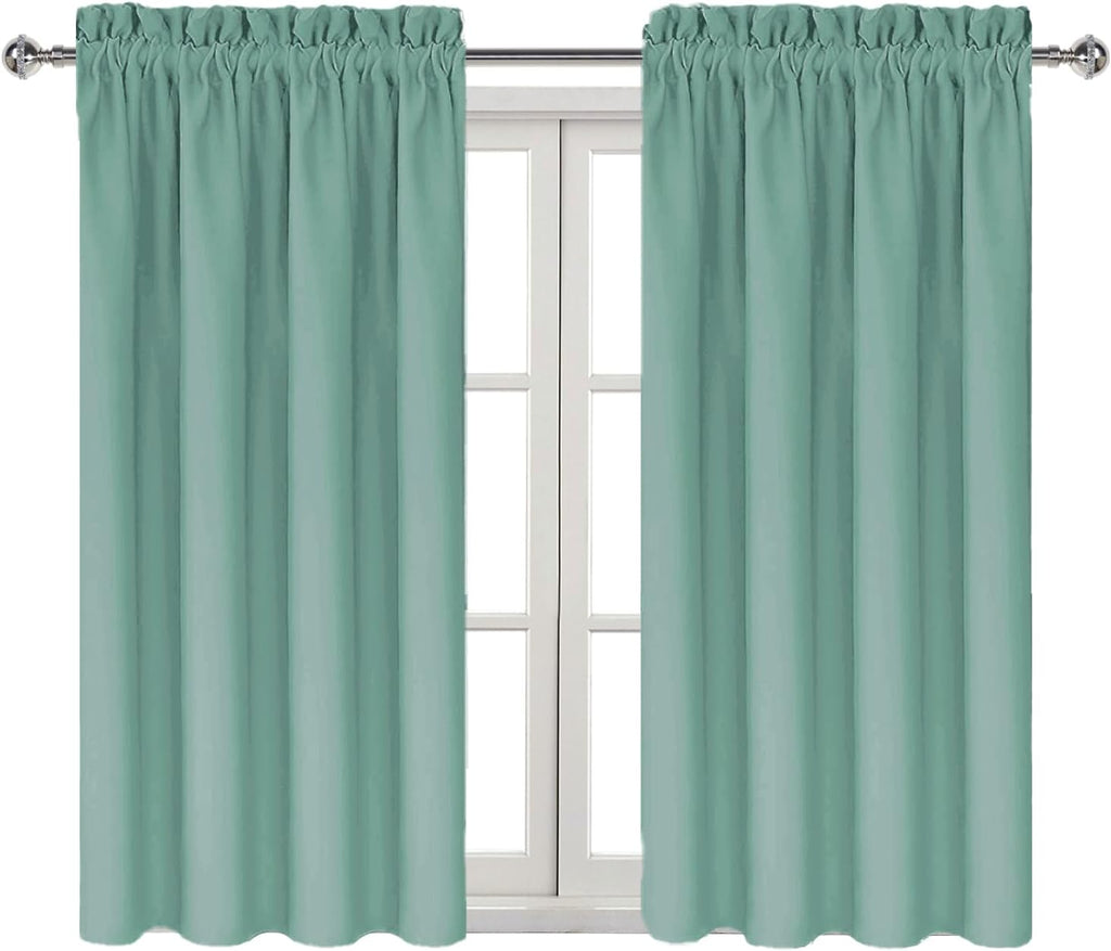 DWCN Blackout Curtains for Living Room Thermal Insulated, Energy Saving & Noise Reducing Bedroom Curtains, Sage Green, W 42x L 54 Inch…