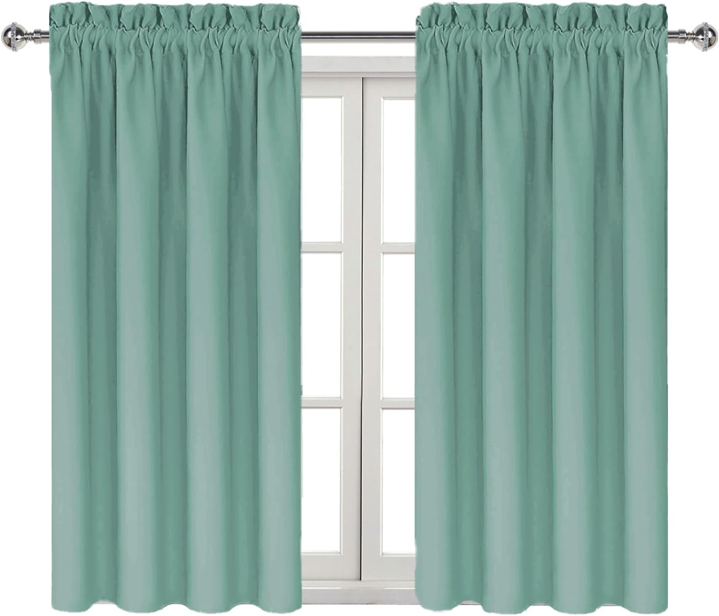DWCN Blackout Curtains for Living Room Thermal Insulated, Energy Saving & Noise Reducing Bedroom Curtains, Sage Green, W 42x L 54 Inch…