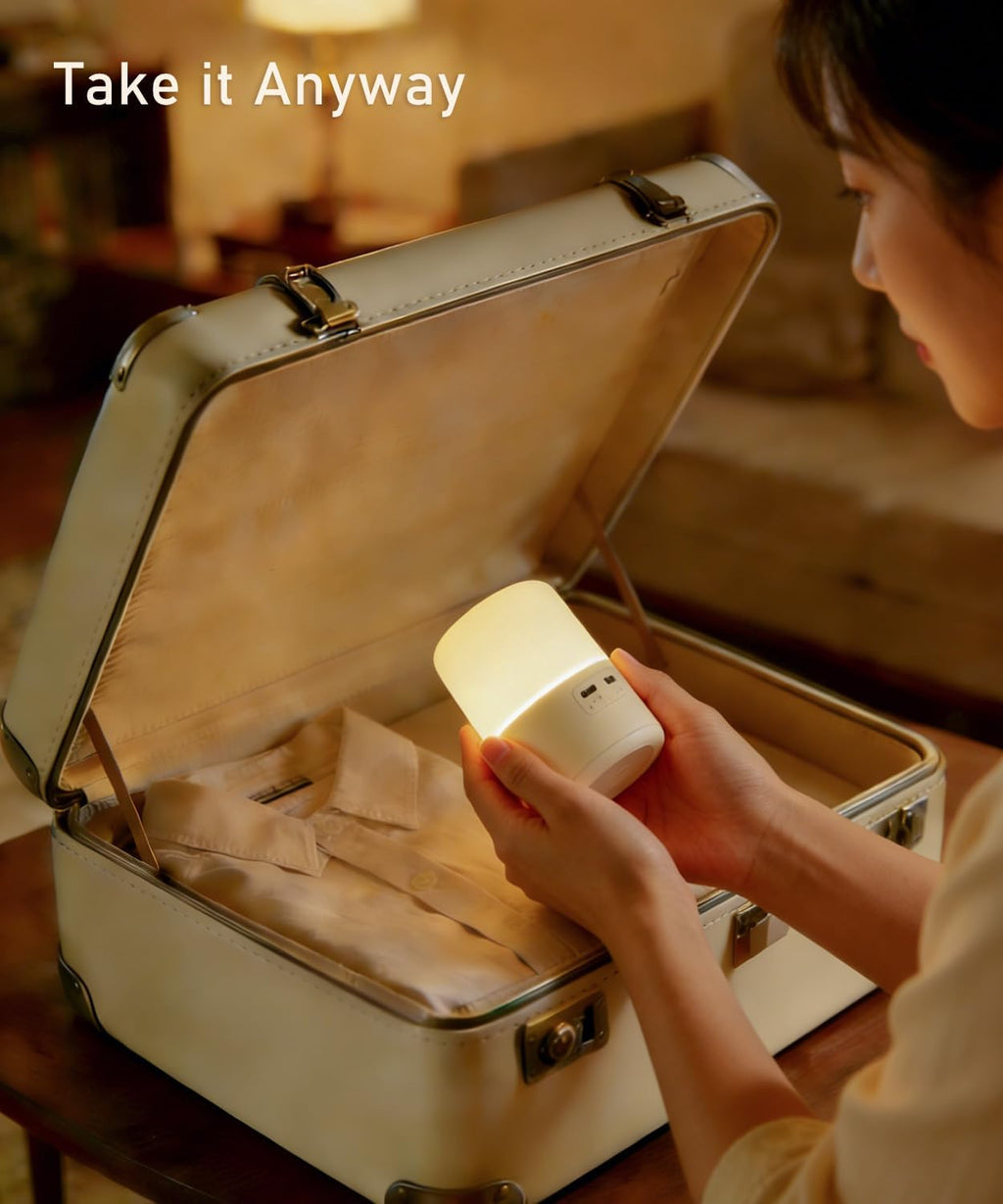 Portable Baby Night Light, Dimmable and 3 Light Color Touch Nursery Lamp, Soft Eye Caring, Rechargeable Cordless LED Night Light for Kids…