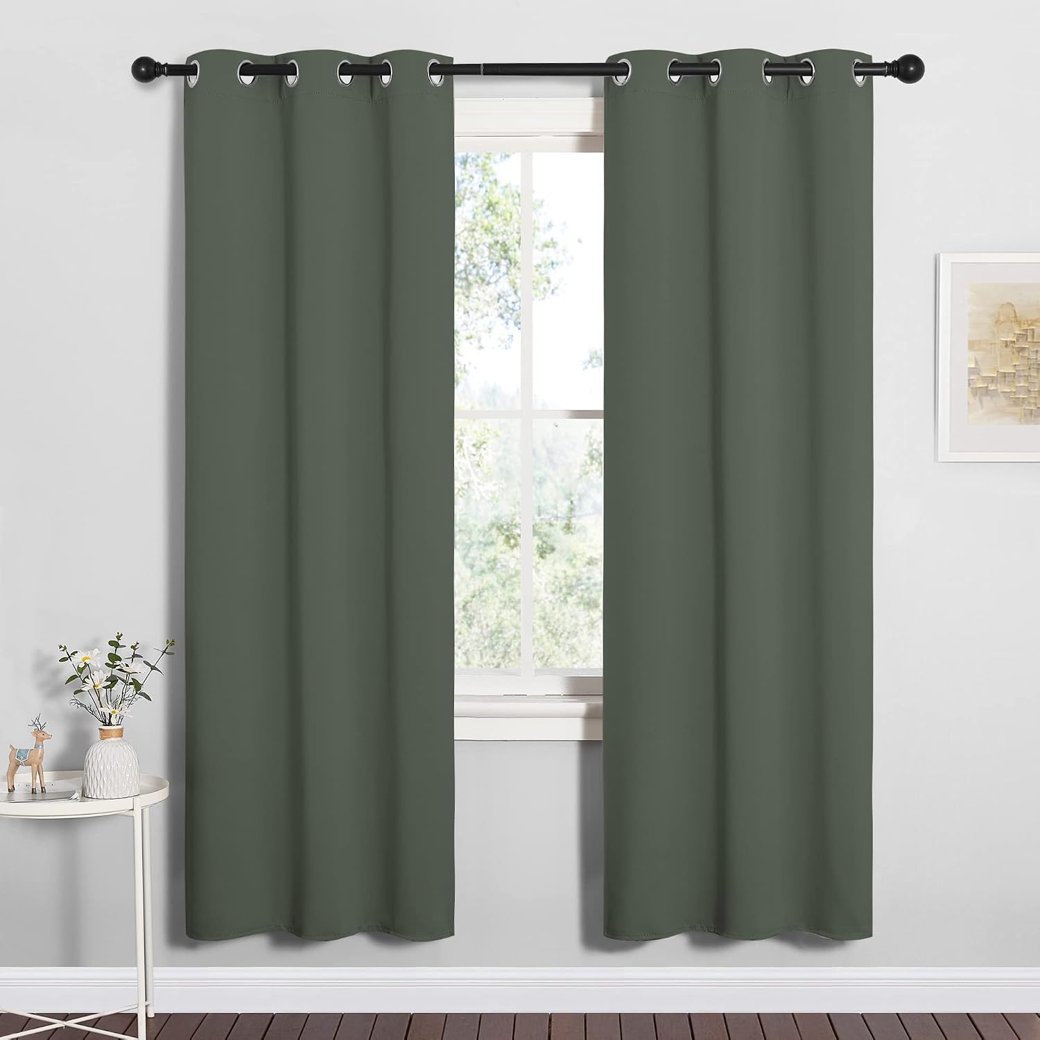 NICETOWN Thermal Insulated Curtains Blackout Draperies, Window Treatment Solid Grommet Room Darkening Drape Panels for Bedroom (Dark…