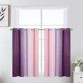 Estelartextiler Estelar Textiler Pink and Purple Ombre Short Blackout Curtains 36 Inch Long, Thermal Insulated Grommet Small Half Window Dr…
