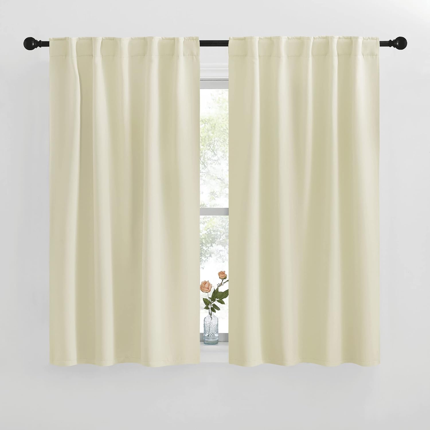 NICETOWN RV Curtains for Camper Windows - (Beige Color) 42x50 Inch, 2 Panels Set, Thermal Insulated Room Darkening Blackout…