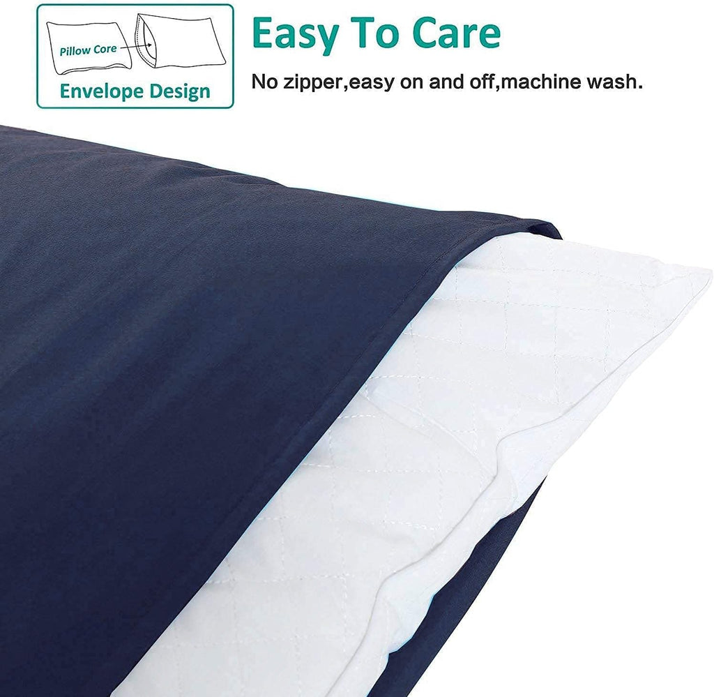 Ntbay King Pillowcase Set - 2 Pack Brushed Microfiber 20x36 Pillowcases - Soft, Wrinkle-Free, Fade-Resistant, Stain-Resistant, Navy Pillowc…
