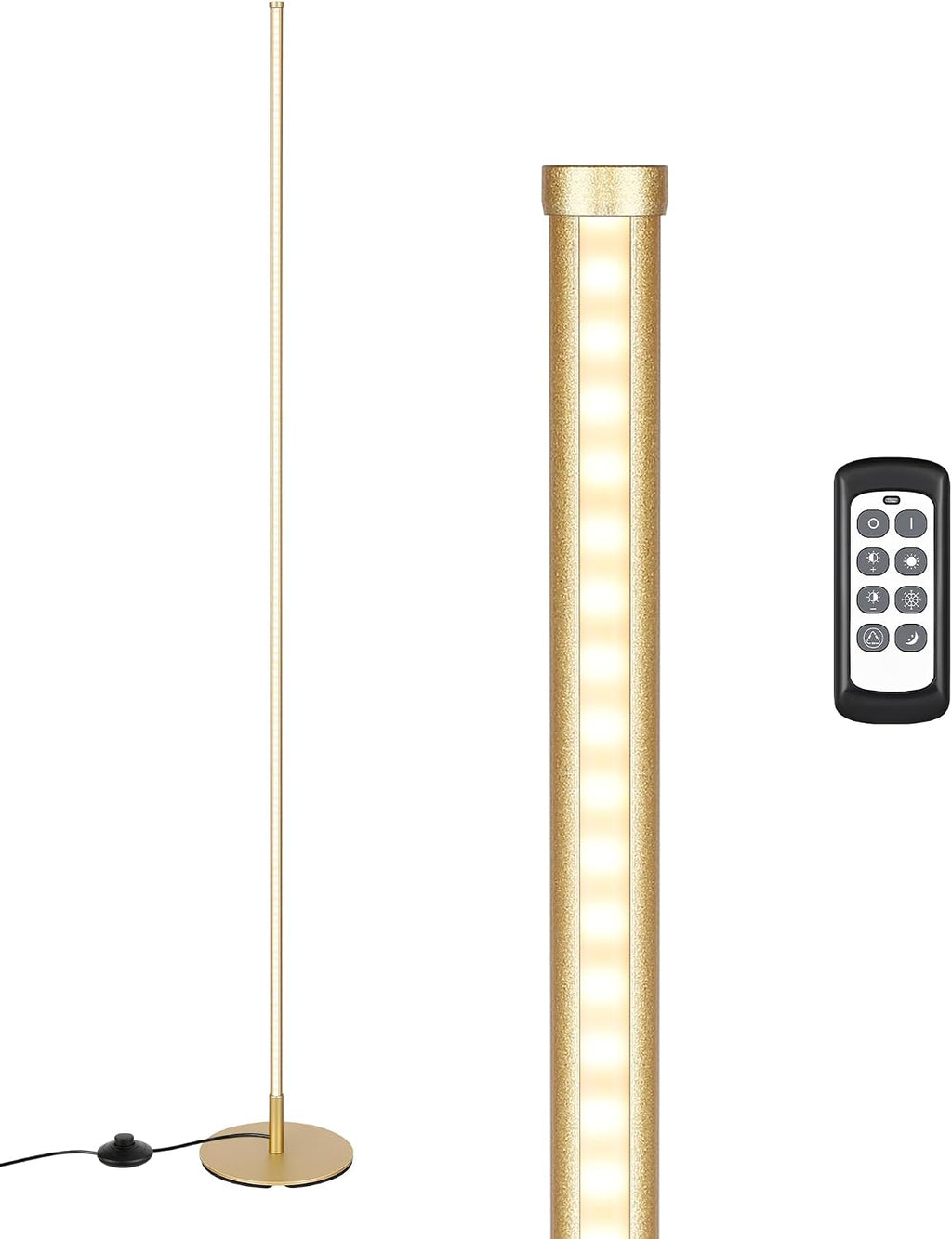 EDISHINE Floor Lamp, Remote Control & Foot Switch Floor Lamps for Living Room, 10%-100% Dimmable Standing Lamp with 7 Color Temperature…