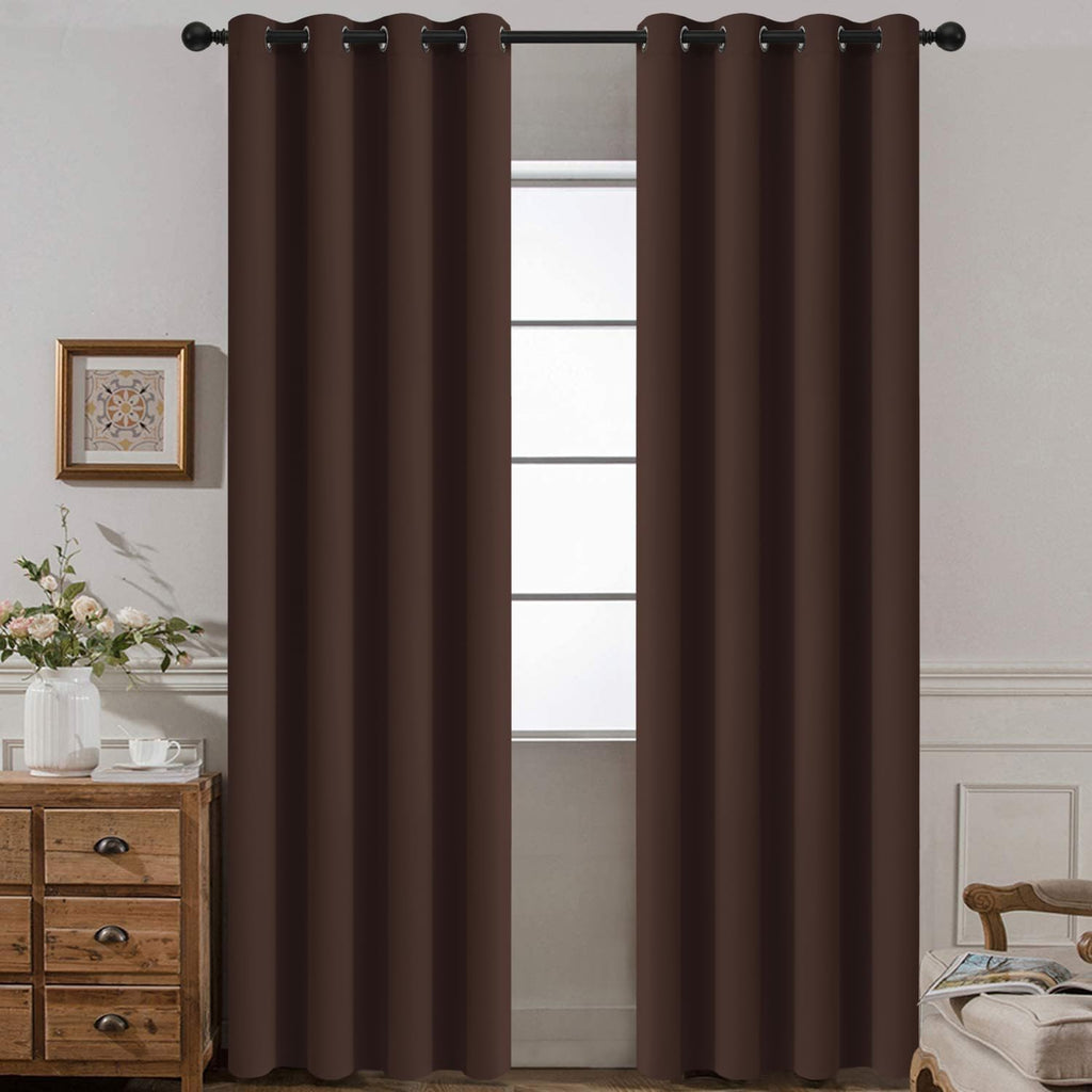 Yakamok Blackout Curtains Room Darkening Thermal Insulated Window Panels, Solid Grommet Top Drapes for Bedroom/Living Room(52Wx90L…