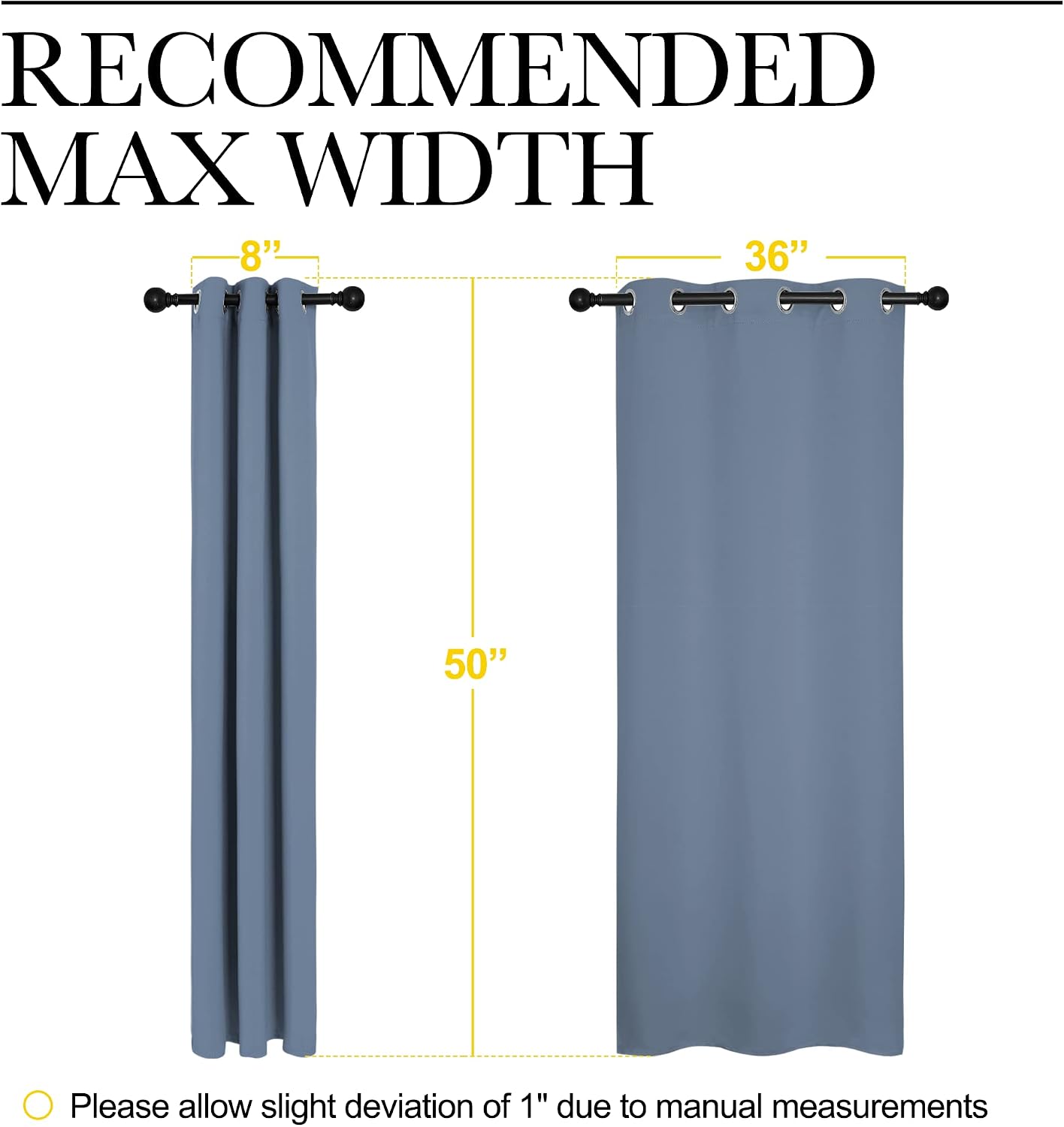NICETOWN Home Fashion Thermal Insulated Solid Grommet Blackout Window Treatment Curtain Panels for Loft, Cafe (Stone Blue, 1 Pair, 42…