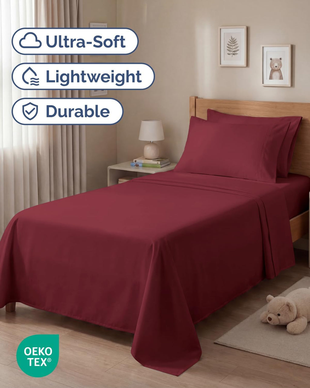 Twin 4 Piece Sheet Set - Comfy, Breathable & Cooling - Hotel Luxury Bedding for Women, Men, Kids, Teens and Children - 1 Flat & 1 Fitted…