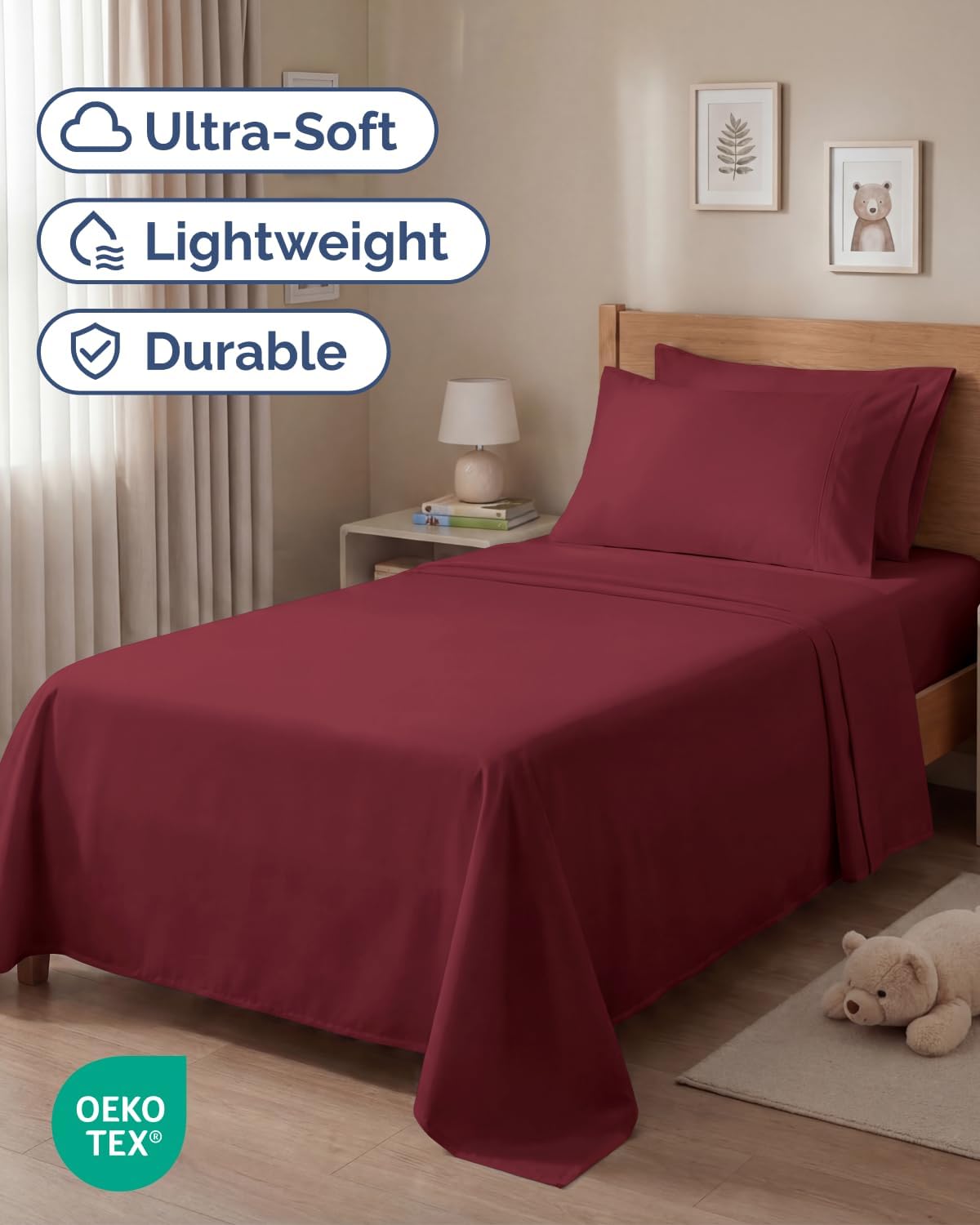 Twin 4 Piece Sheet Set - Comfy, Breathable & Cooling - Hotel Luxury Bedding for Women, Men, Kids, Teens and Children - 1 Flat & 1 Fitted…