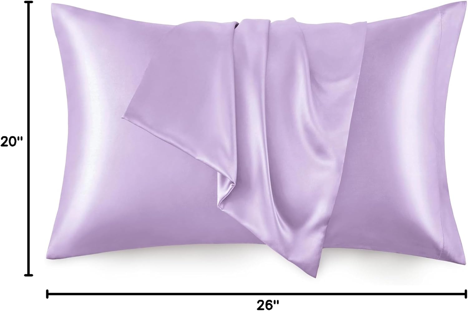 Lovescabin Love's cabin Satin Pillowcase Set of 2 Standard Size 20x26, Cooling Pillow Covers for Hair and Skin, Silky Smooth with Envelope…