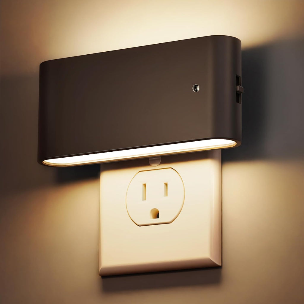 Briignite Night Lights Plug into Wall, 2 Pack, LED Night Light with Dusk to Dawn Light Sensor, Dimmable NightLight Plug in, 3000K Soft…