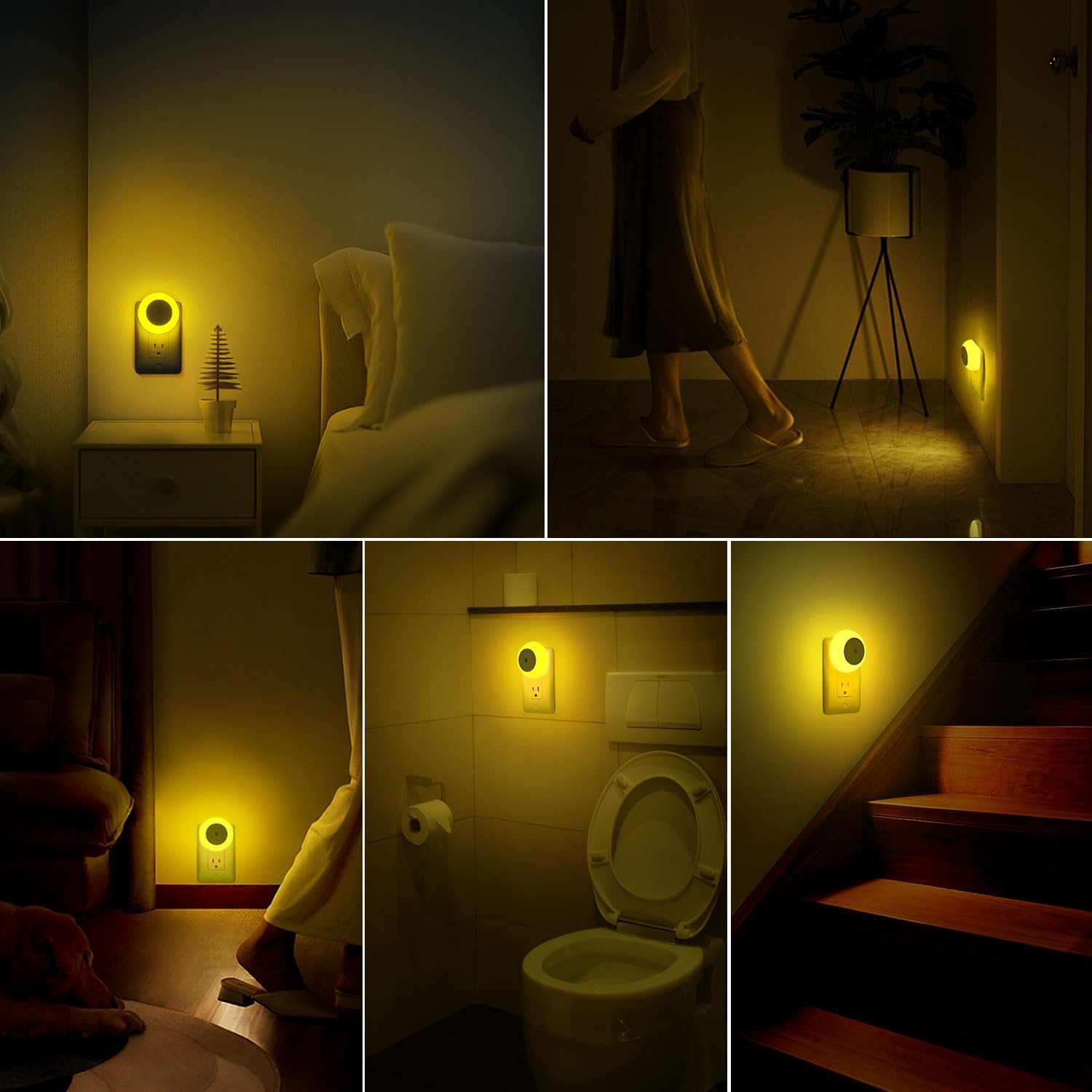 fesnne Night Light, Night Lights Plug into Wall, Dusk to Dawn Sensor, Amber Led Night Light 0.5W, 8 Pack Nightlight for Adults, Bedroom…