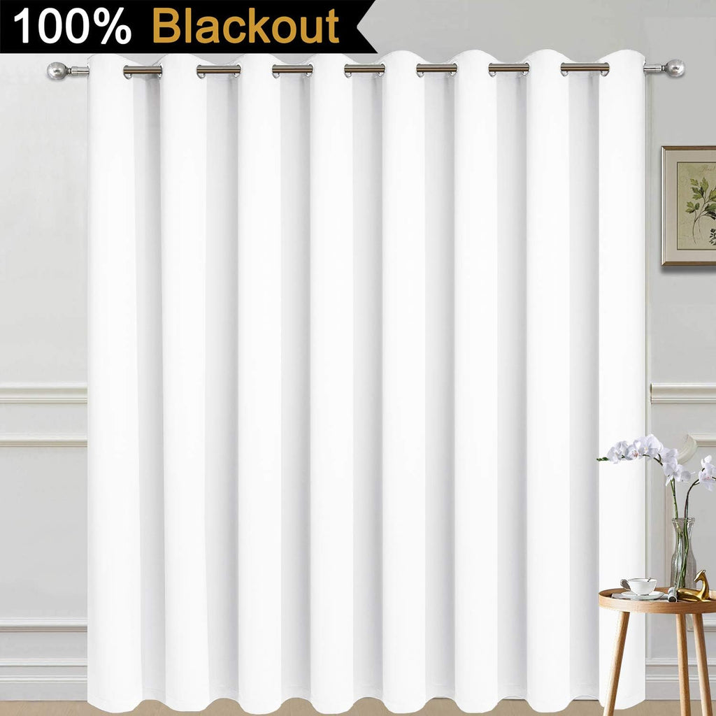 Yakamok Total Blackout Extra Wide Patio Sliding Door Curtains, Grommet Thermal Insulated Blind Curtains, Sliding Glass Door Panel for…