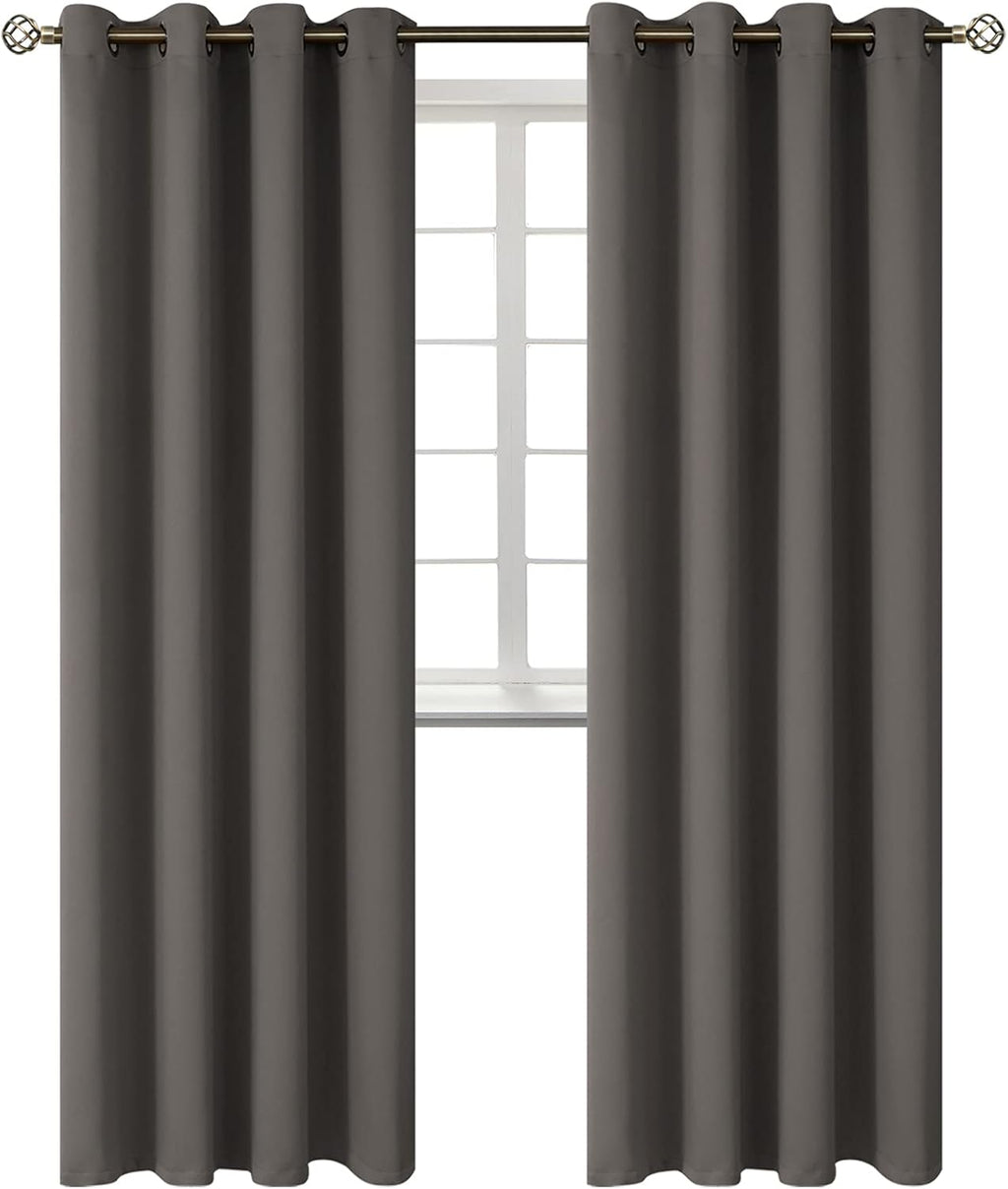 BGment Blackout Curtains for Bedroom - Grommet Thermal Insulated Room Darkening Curtains for Living Room, Set of 2 Panels (52 x 95 Inch, Gr…