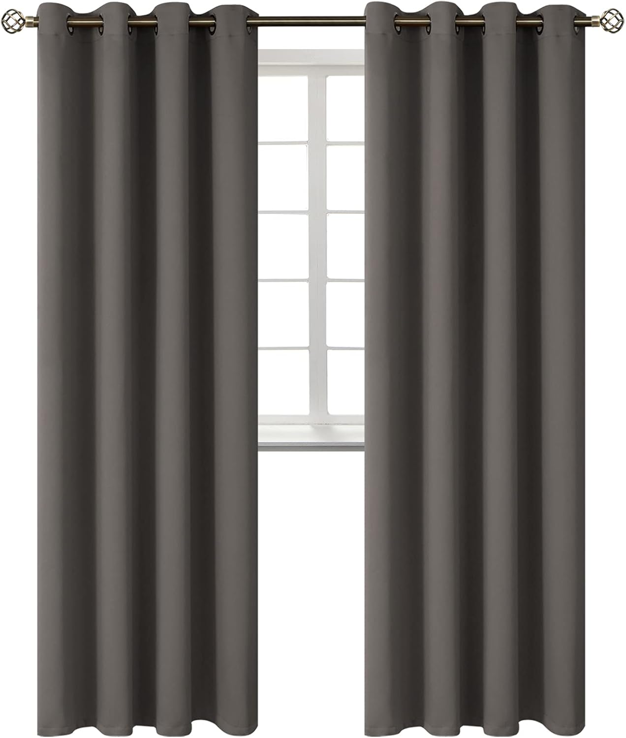 BGment Blackout Curtains for Bedroom - Grommet Thermal Insulated Room Darkening Curtains for Living Room, Set of 2 Panels (52 x 95 Inch, Gr…