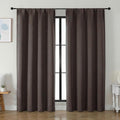Simplebrand Ava Chocolate Blackout Curtains for Bedroom 84 Inch Length 2 Panels Set, Solid Thermal Insulated Privacy Living Room Window Tre…
