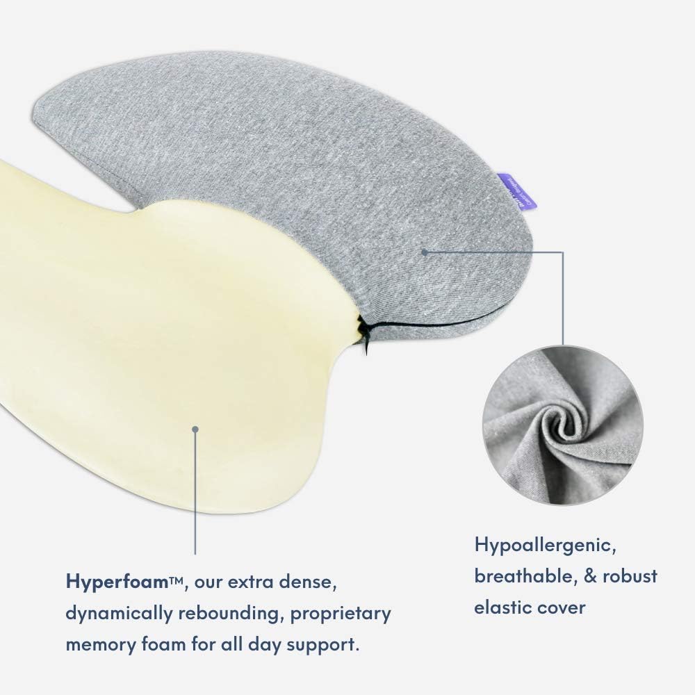 Cushionlab C CUSHION LAB Extra Dense Lumbar Pillow - Patented Ergonomic Multi-Region Firm Back Support for Lower Back - Lumbar Support Cush…