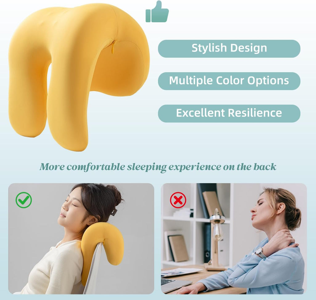 SheRest Office Chair Neck Pillow, Memory Foam Ergonomic Nap Pillow Office Chair Headrest Accessory, Neck Support Pillow Ideal for Office…