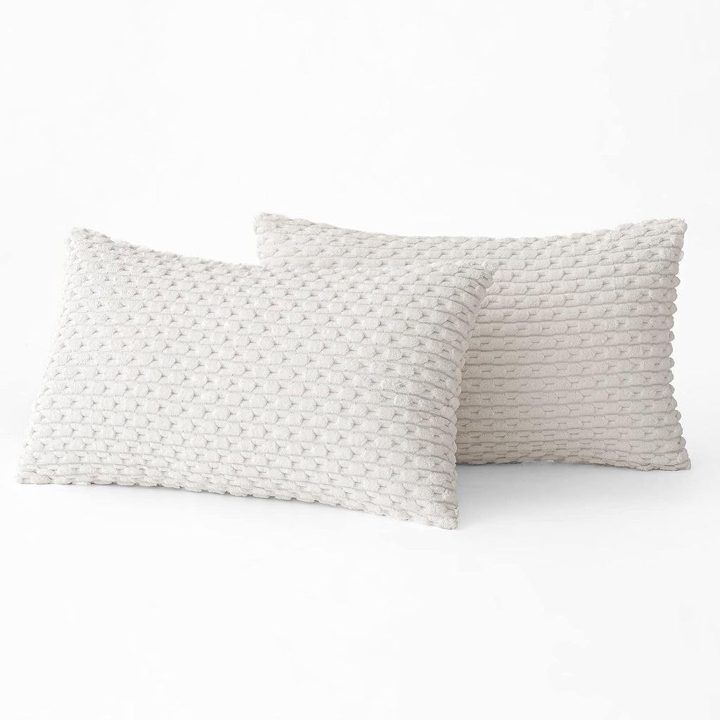Miulee Christmas Throw Pillow Covers Soft Corduroy Decorative Set of 2 Boho Striped Pillow Covers Pillowcases Farmhouse Home Decor for Couc…