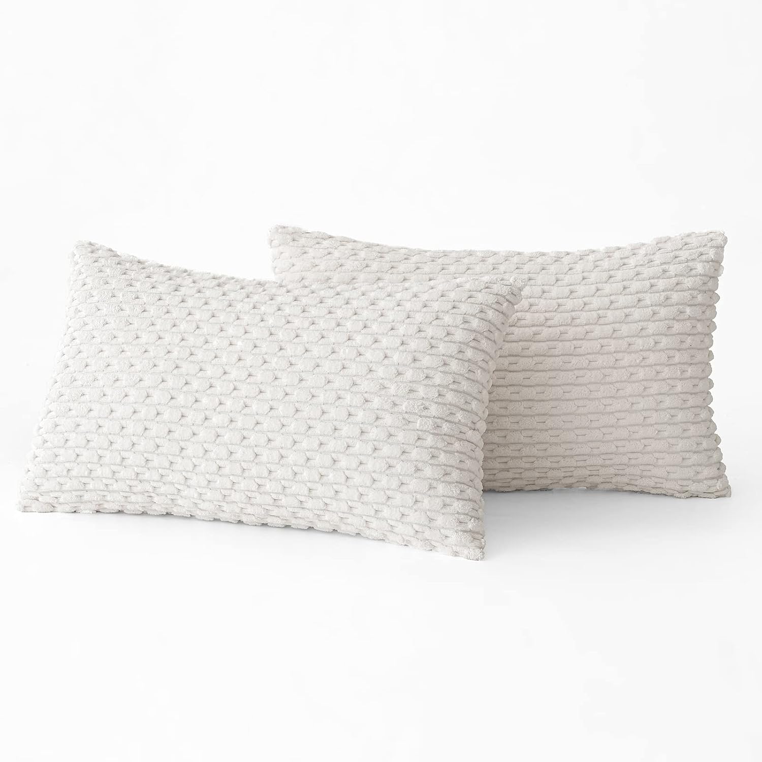 Miulee Christmas Throw Pillow Covers Soft Corduroy Decorative Set of 2 Boho Striped Pillow Covers Pillowcases Farmhouse Home Decor for Couc…