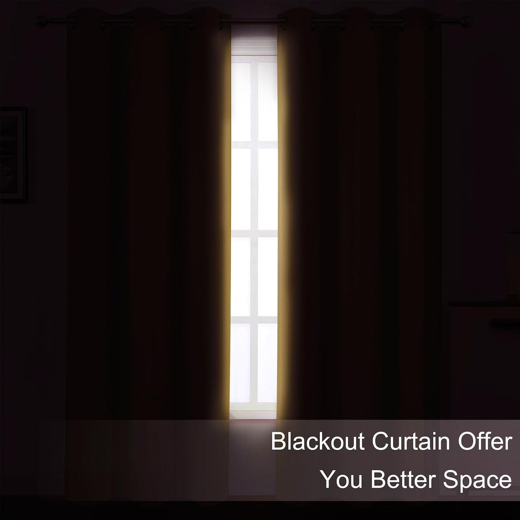 Lemomo Mustard Yellow Thermal Blackout Curtains/38 x 84 Inch/Set of 2 Panels Room Darkening Curtains for Bedroom 84 Inch silver