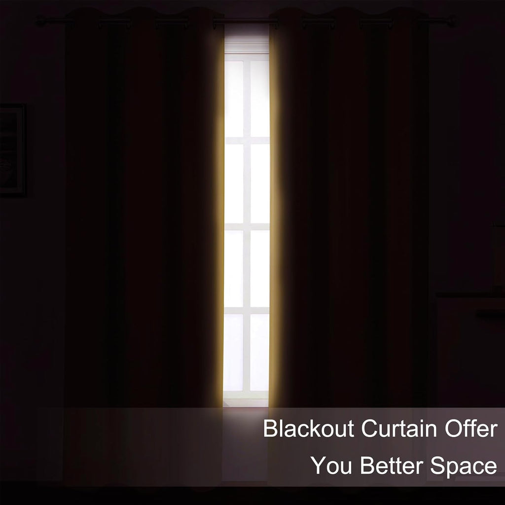 Lemomo Mustard Yellow Thermal Blackout Curtains/52 x 95 Inch/Set of 2 Panels Room Darkening Curtains for Bedroom 95 Inch silver