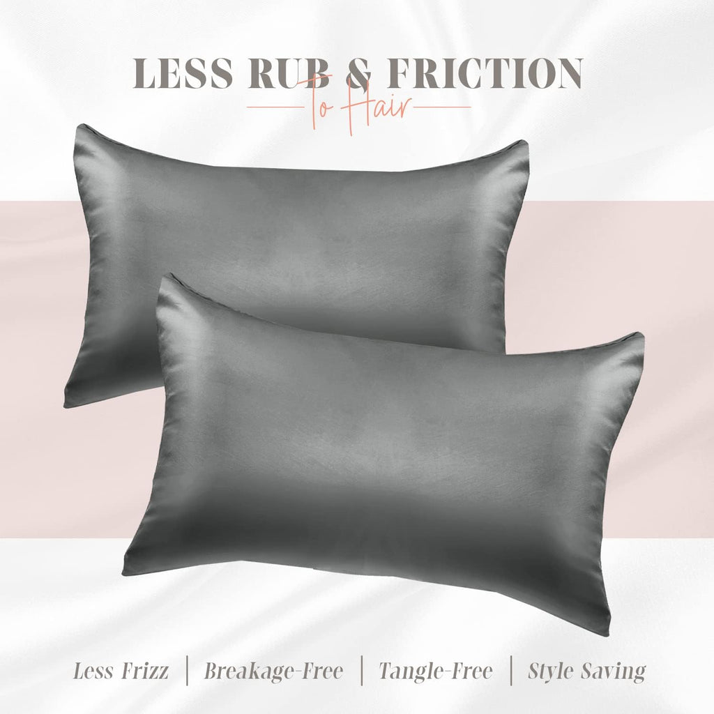 Elegantcomfort Elegant Comfort Silky and Luxurious 2-Piece Satin Pillowcase Set for Healthier Skin and Hair, Hidden Zipper Closure and Beau…