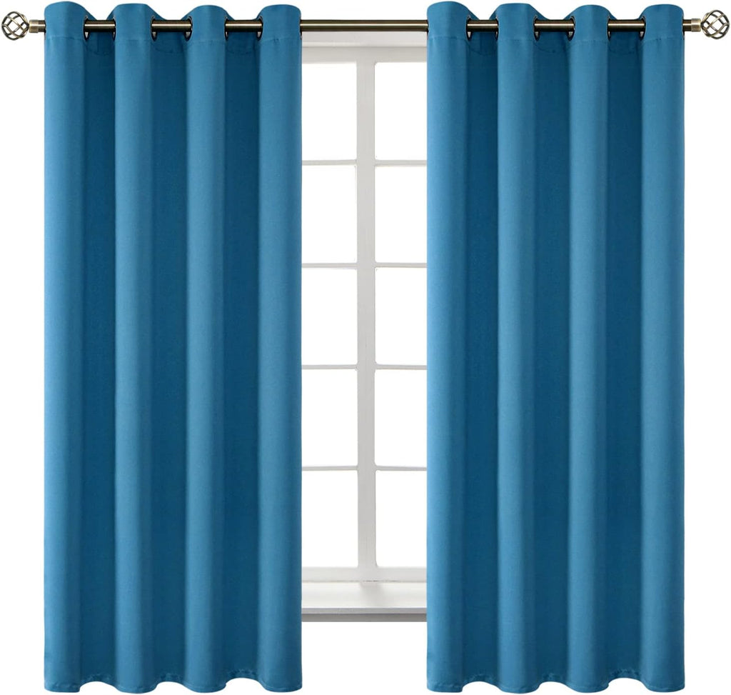 BGment Blackout Curtains - Grommet Thermal Insulated Room Darkening Bedroom and Living Room Curtains, Set of 2 Panels (52 x 63 Inch, Steel…