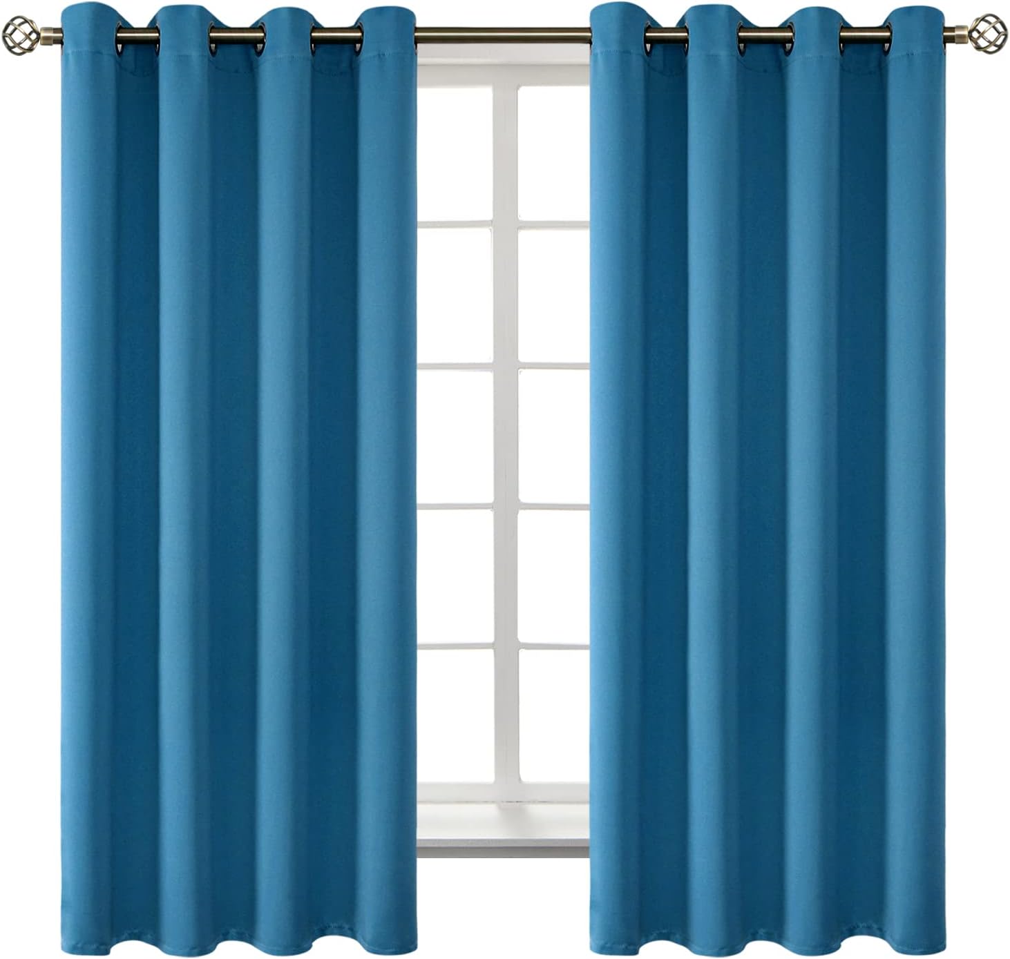 BGment Blackout Curtains - Grommet Thermal Insulated Room Darkening Bedroom and Living Room Curtains, Set of 2 Panels (52 x 63 Inch, Steel…