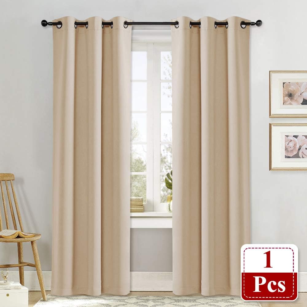 NICETOWN Doorway Curtains, Room Darkening Curtain and Drape Energy Efficient Warmth Grommet Curtain for Office & Classroom (Biscotti…