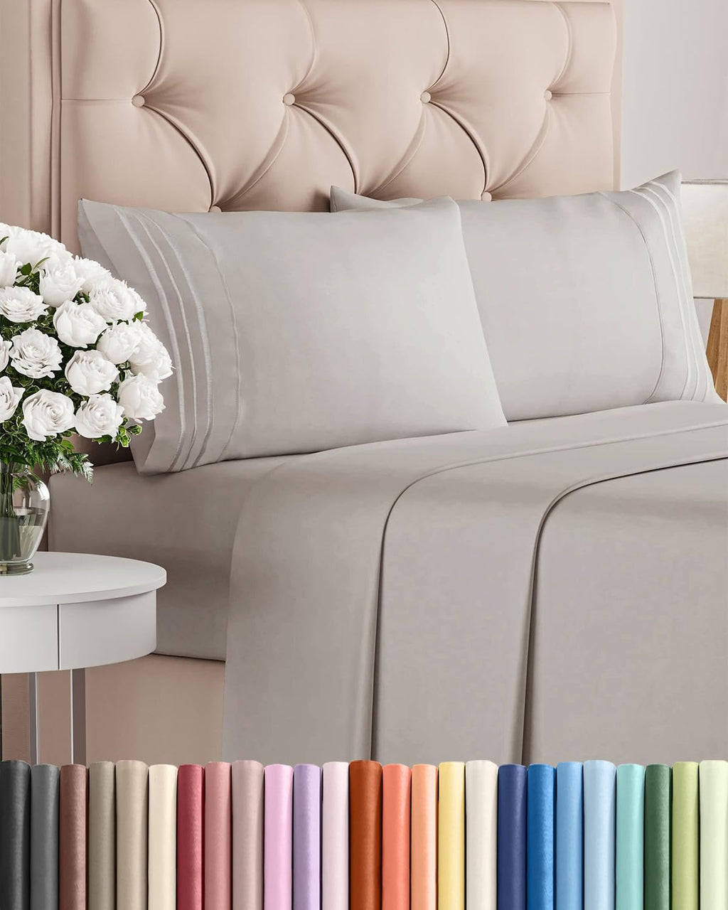 King Size 4 Piece Sheet Set - Comfy Breathable & Cooling Sheets - Hotel Luxury Bed Sheets for Women and Men - Deep Pockets, Easy-Fit…