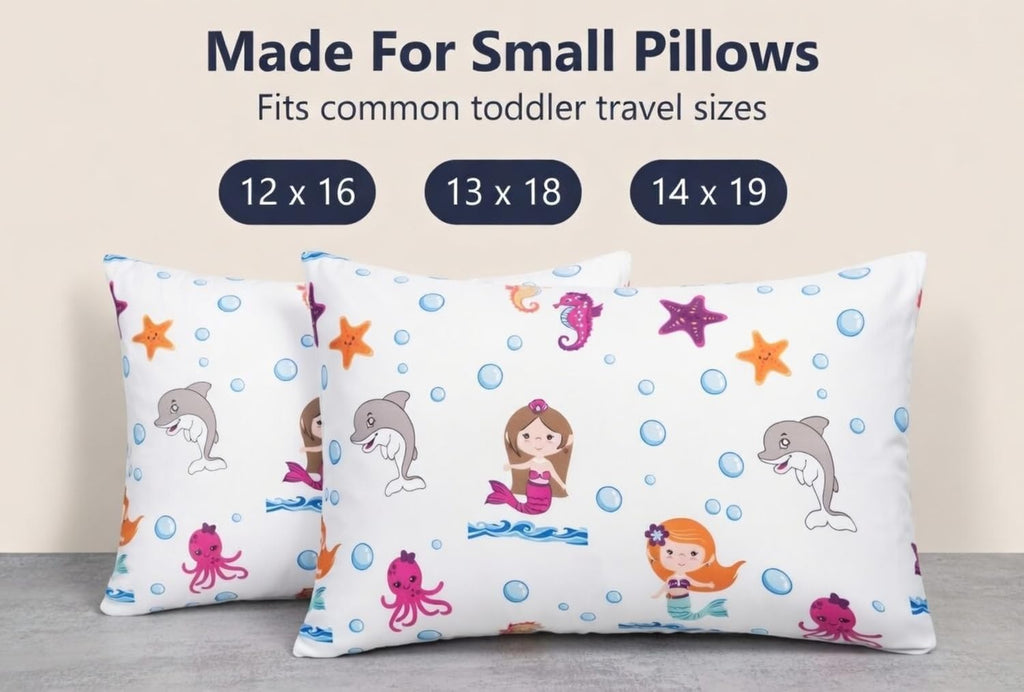 Everyday Kids 2-Pack Toddler Travel Pillowcases -100% Soft Microfiber, Breathable and Hypoallergenic - 14" by 20" Kids Pillowcases fits…