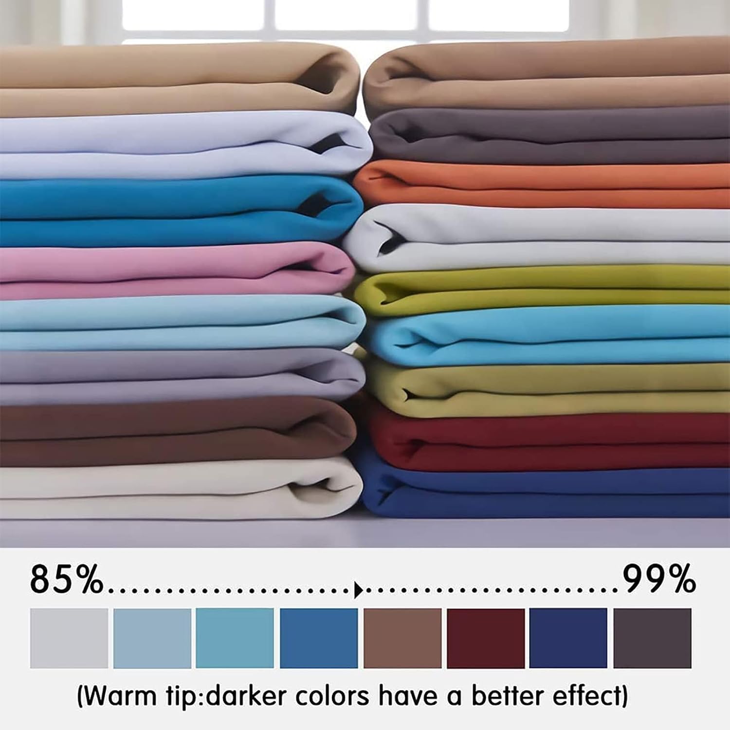Yakamok Room Darkening Blackout Curtains Thermal Insulated Grommet Curtain Panels for Bedroom, 42W x 72L, Light Beige, 2 Panels
