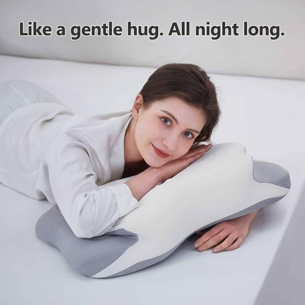 Fluzimir Cervical Pillow for Neck, 5.5"/4.3" Dual Loft Queen Size Memory Foam Pillow for Side, Back Sleepers with Broad Shoulders, Orthope…