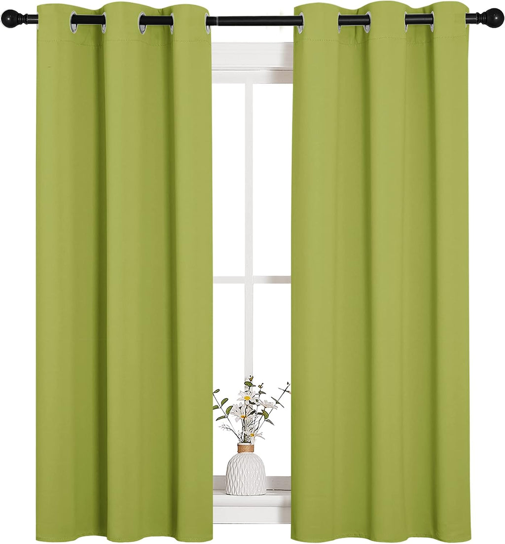 NICETOWN Green Blackout Curtains Window Panels, Window Treatment Thermal Insulated Solid Grommet Blackout Draperies/Drapes for Bedroom…
