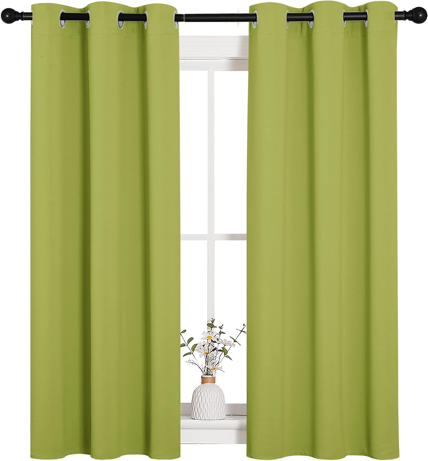 NICETOWN Green Blackout Curtains Window Panels, Window Treatment Thermal Insulated Solid Grommet Blackout Draperies/Drapes for Bedroom…