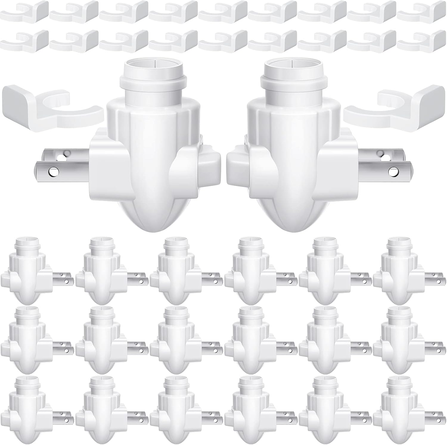 Tuanse 20 Sets Plug in Night Light Module Night Light Base with Shade Mounting Clip Plastic Lights Rotating Base for Making Your Own…
