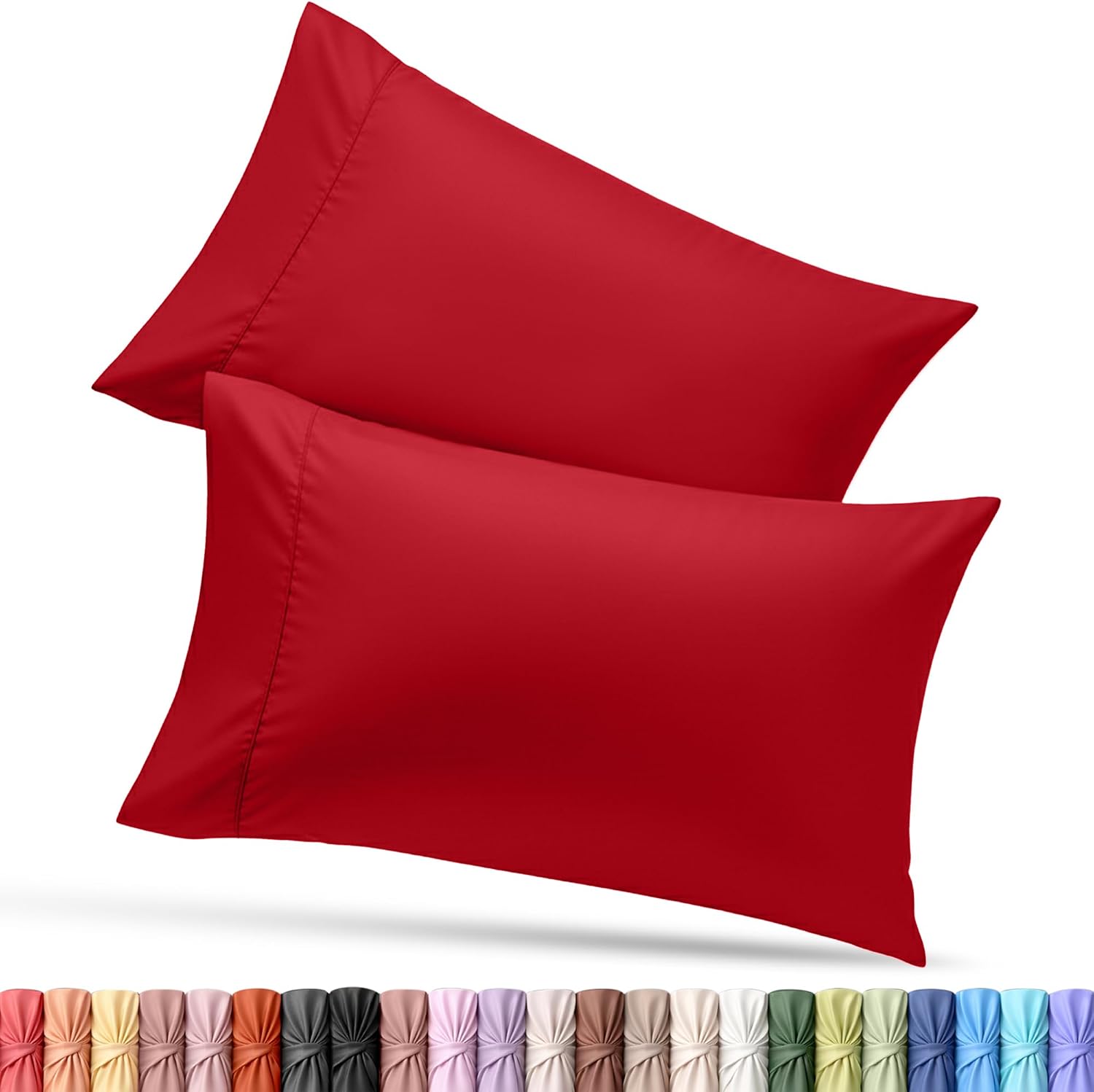 Utopiabedding Utopia Bedding King Pillow Cases - 2 Pack - Envelope Closure - Soft Brushed Microfiber Fabric - Shrinkage and Fade Resistant…