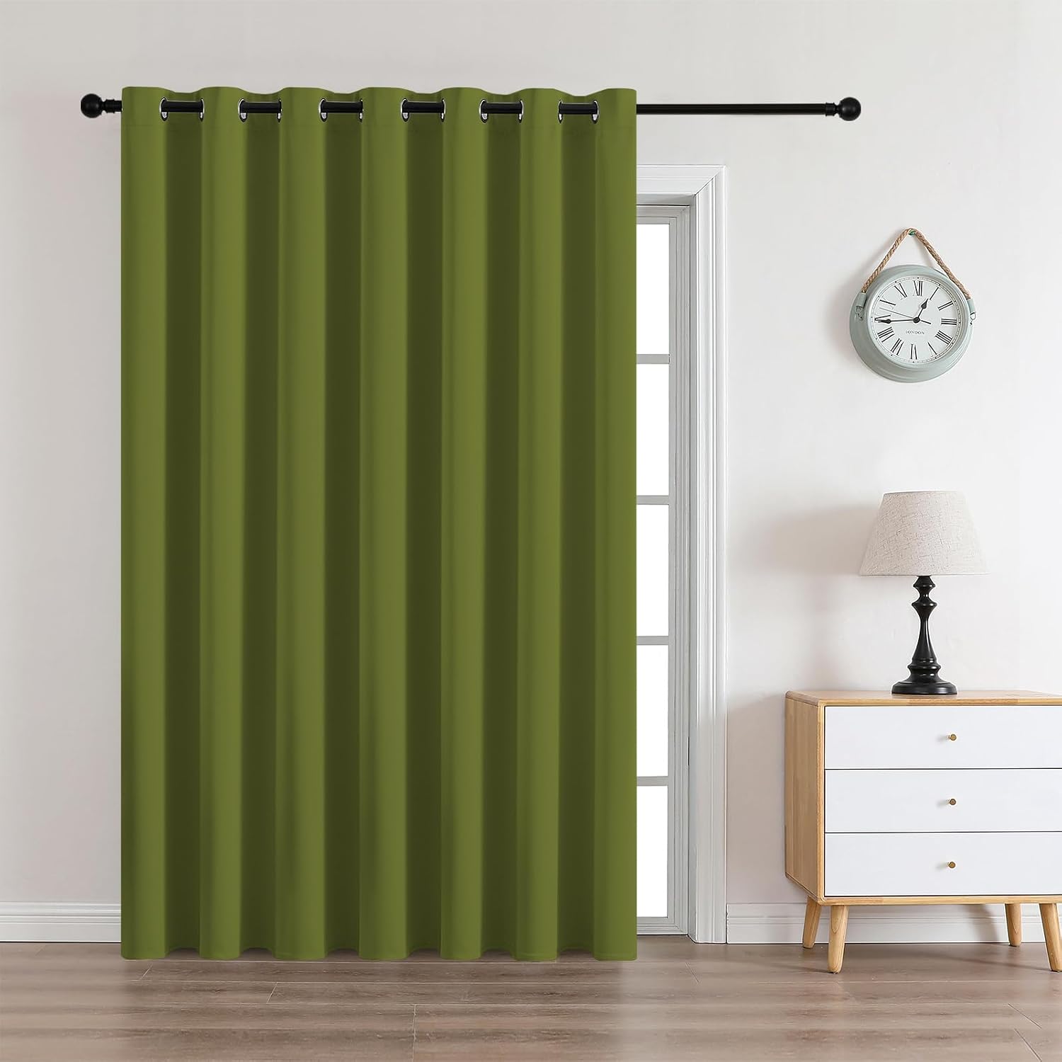 CUCRAF Custom Green Blackout Curtains 1 Panel Set, Thermal Insulated Grommet Room Darkening Curtain for Living Room Bedroom, Light…