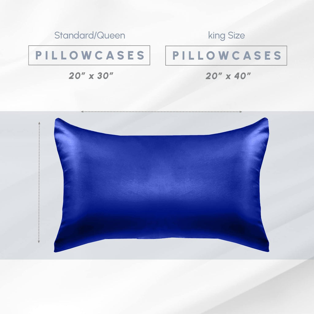 Elegantcomfort Elegant Comfort 4-Pack Standard/Queen Satin Pillowcase Set with Hidden Zipper Closure, Silky Smooth for Hair and fabric…