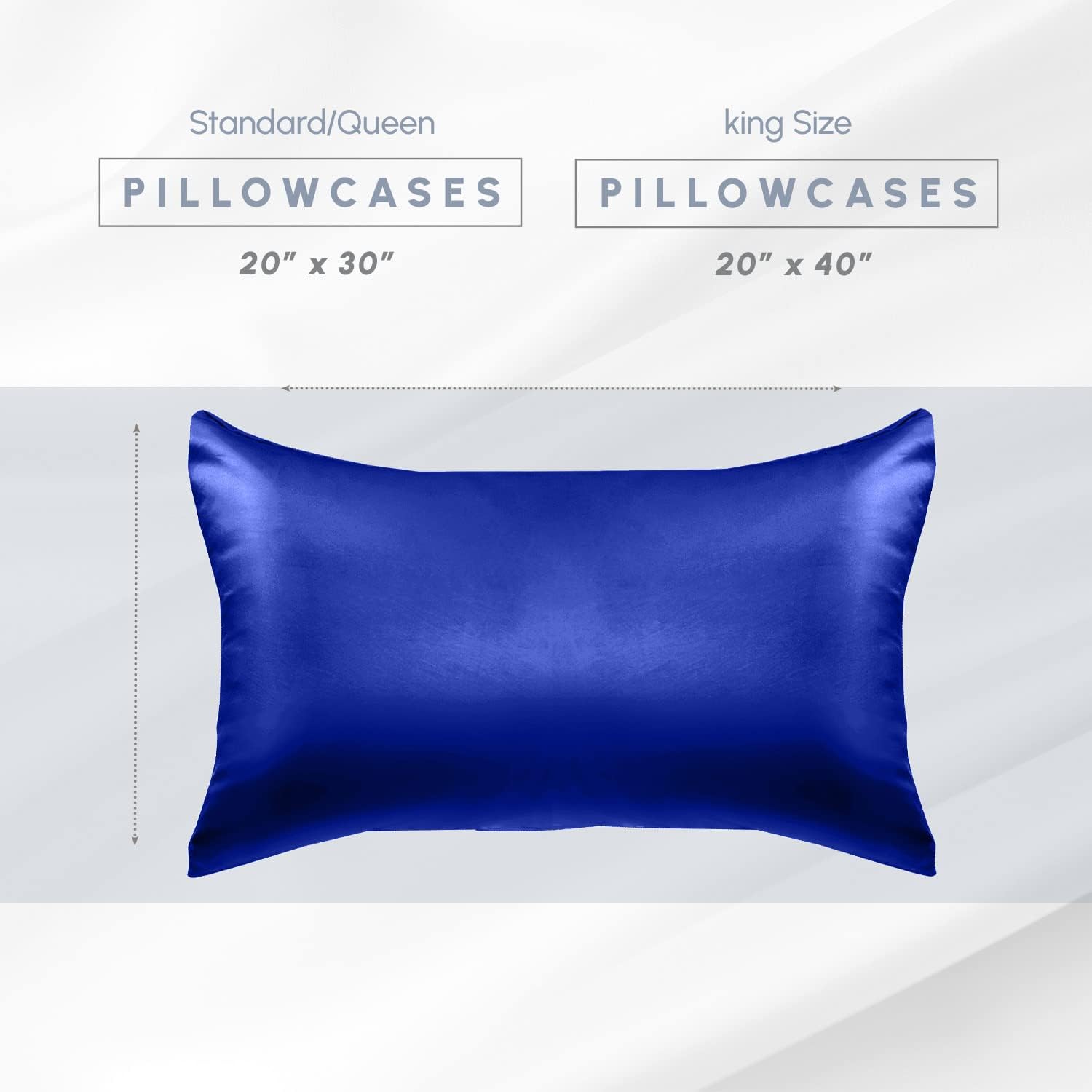Elegantcomfort Elegant Comfort 4-Pack Standard/Queen Satin Pillowcase Set with Hidden Zipper Closure, Silky Smooth for Hair and fabric…