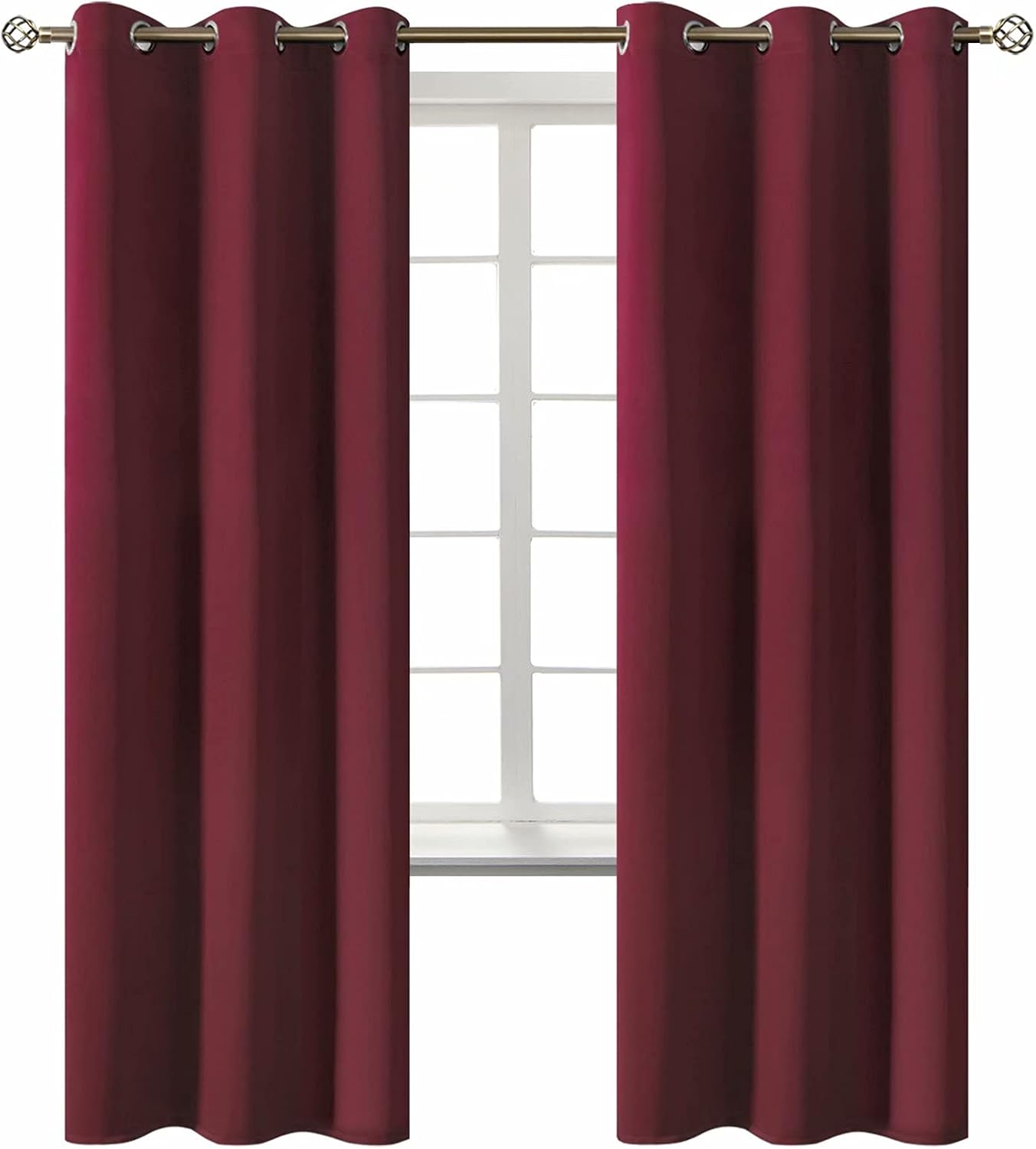 BGment Blackout Curtains for Bedroom - Grommet Thermal Insulated Room Darkening Curtains for Living Room, Set of 2 Panels (42 x 72 Inch, Bu…