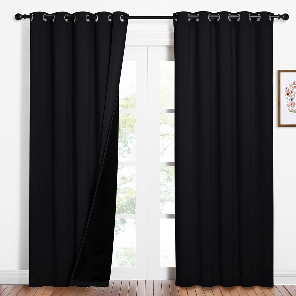 Nicetown High-End Thermal Curtains, Full Blackout Curtains 84 inches Long for Dining Room, Soundproof Window Treatment Drapes for Hall Room…