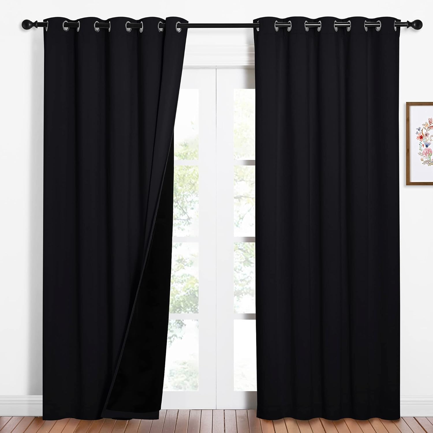 Nicetown High-End Thermal Curtains, Full Blackout Curtains 84 inches Long for Dining Room, Soundproof Window Treatment Drapes for Hall Room…