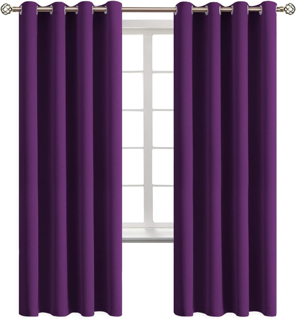BGment Blackout Curtains for Bedroom - Grommet Thermal Insulated Room Darkening Curtains for Living Room, Set of 2 Panels (52 x 72 Inch, Pu…