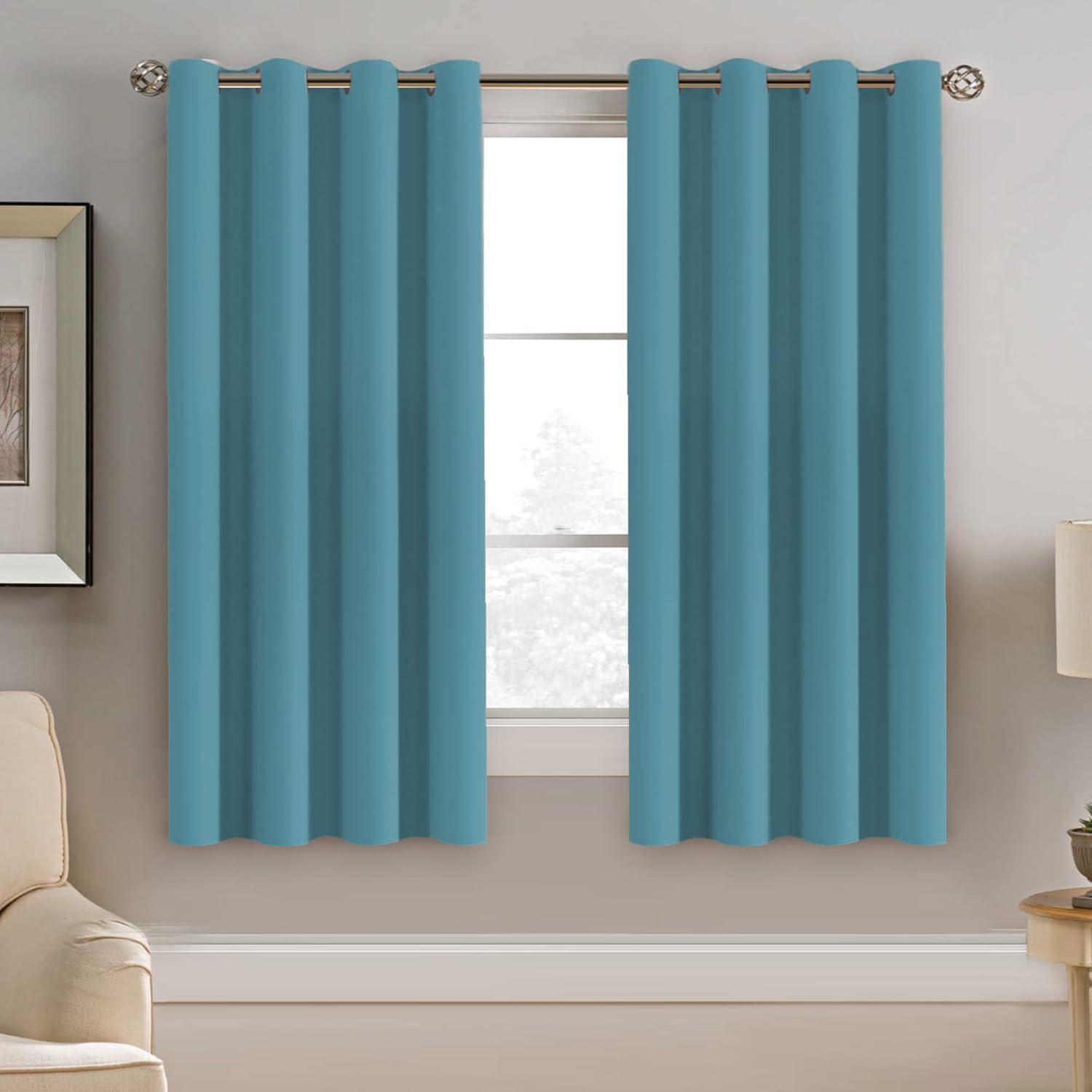 H.VERSAILTEX Blackout Curtain for Living Room Thermal Insulated Window Treatment Curtain Extra Long 63 inch Length Energy Savin…