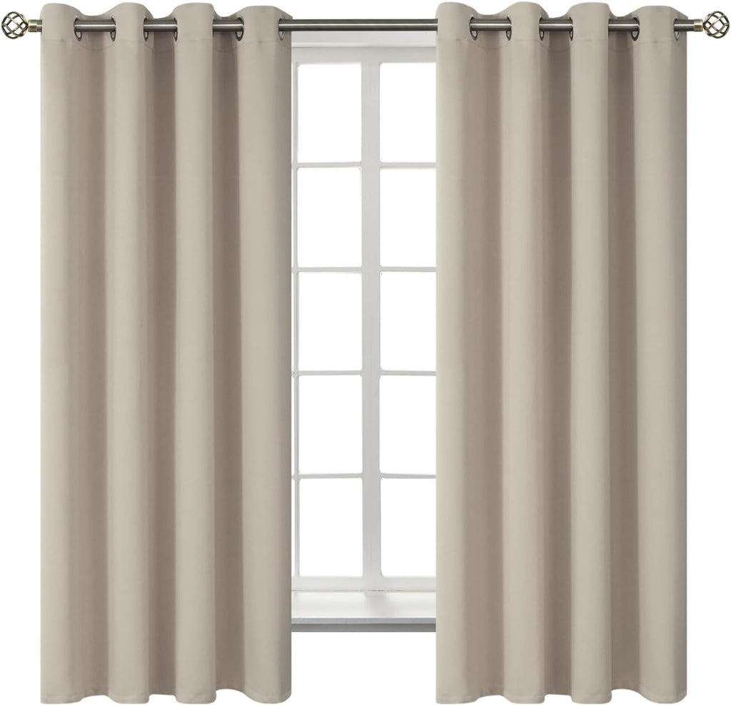 BGment Room Darkening Curtains 63 Inches Long - Grommet Thermal Insulated Drapes Window Treatment Curtains for Bedroom, 2 Panels, 52 x 63 I…