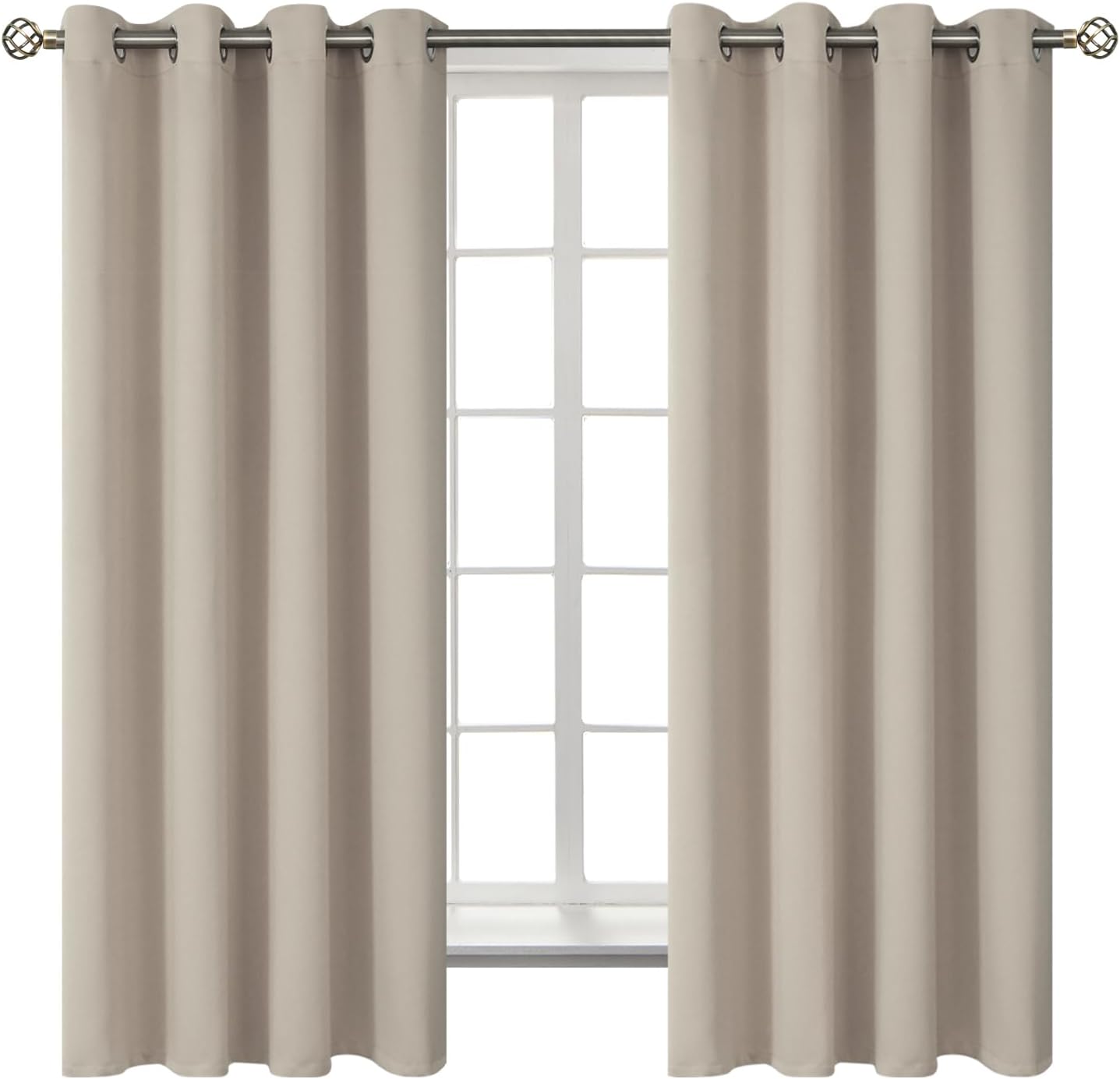 BGment Room Darkening Curtains 63 Inches Long - Grommet Thermal Insulated Drapes Window Treatment Curtains for Bedroom, 2 Panels, 52 x 63 I…