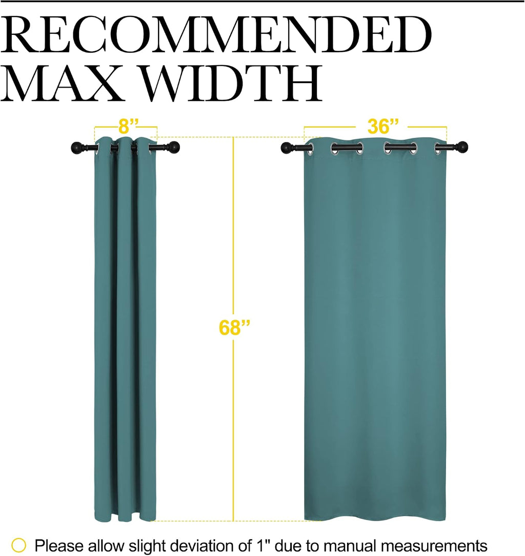 NICETOWN Kitchen Blackout Curtains 48 inches Long, Thermal Insulated Solid Grommet Blackout Curtains/Drapes/Panels for Dining Room (Sea…