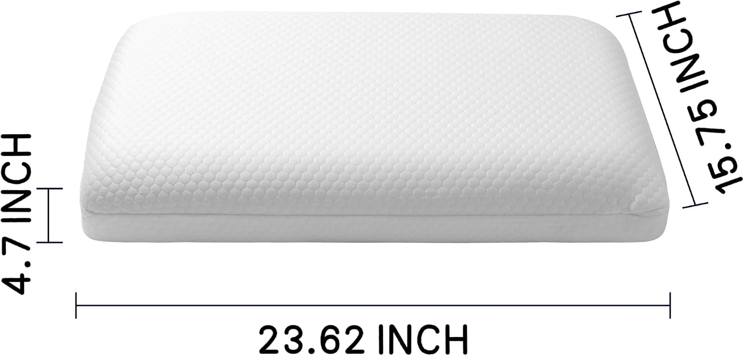 hyvecloud Cooling Memory Foam Bed Pillow Adaptive Pillows for Neck Medium Firm Pillow for Side Back and Stomach Sleepers Keep Pressure Reli…